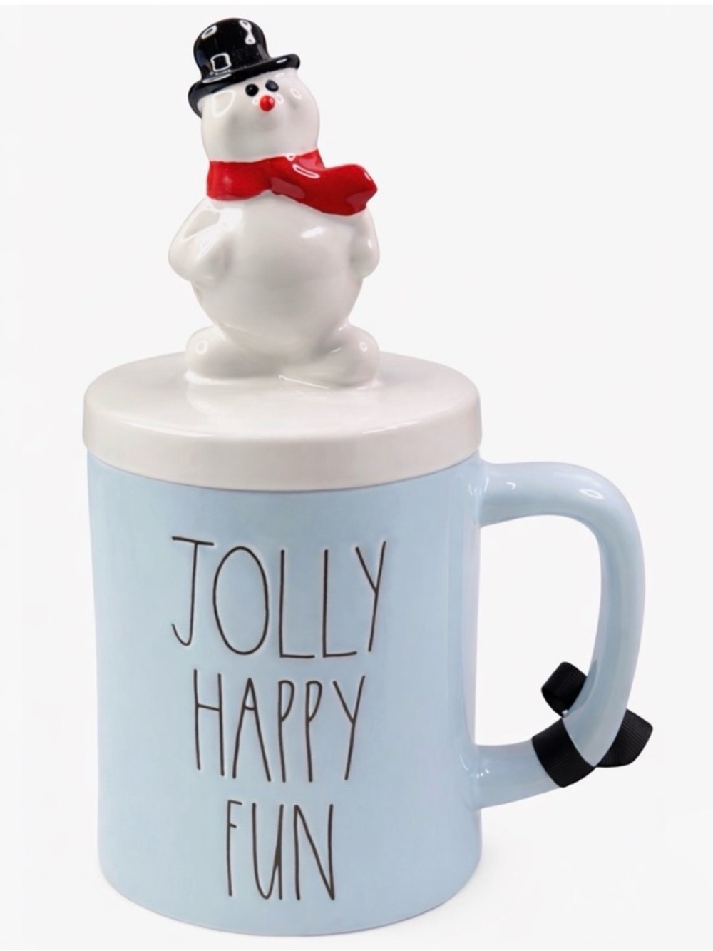 Rae Dunn‎ Jolly Happy Fun Frosty Mug Cup With Frosty The Snowman Hat Topper